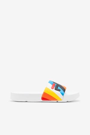 FILA Drifter Archive Slides White / Black / Multicolor,Womens Shoes | CA.LJICZW710